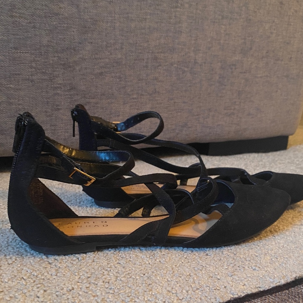 LC Lauren Conrad Black Strappy Heels - Picture 3 of 5